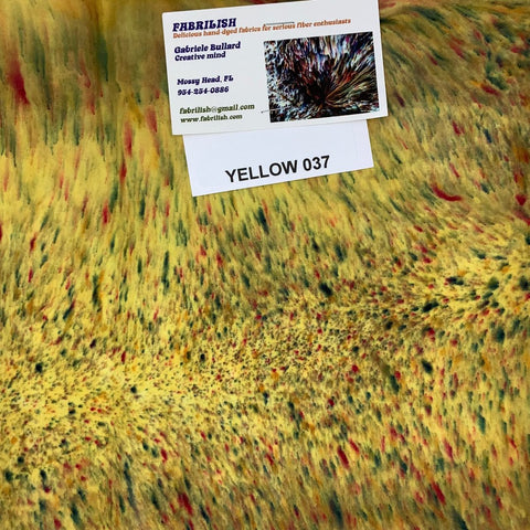 Hand Dyed 100 % cotton fabric yellow 037