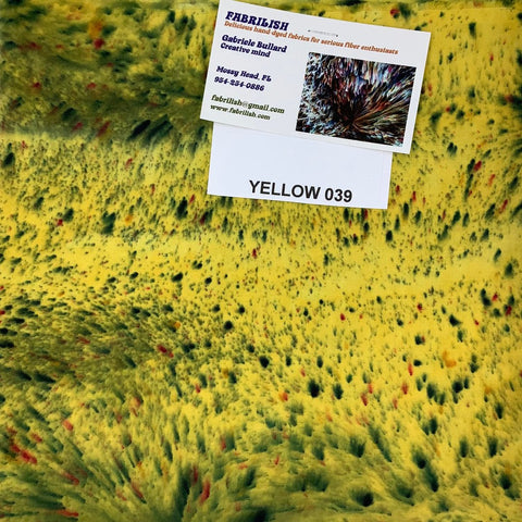 Hand Dyed 100 % cotton fabric yellow 039