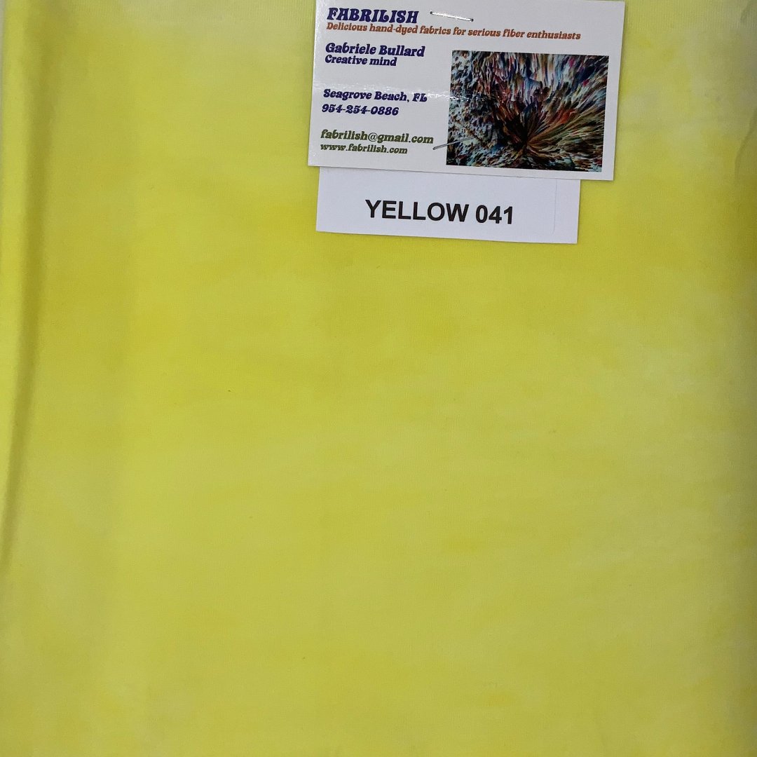 Hand Dyed 100 % cotton fabric yellow 041