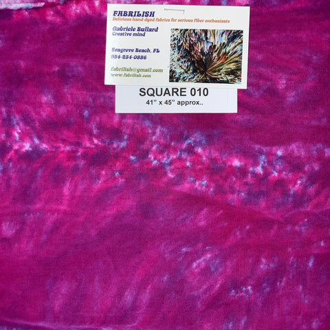 Hand Dyed 100 % cotton fabric square 010