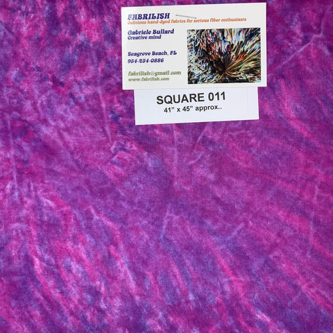 Hand Dyed 100 % cotton fabric square 011