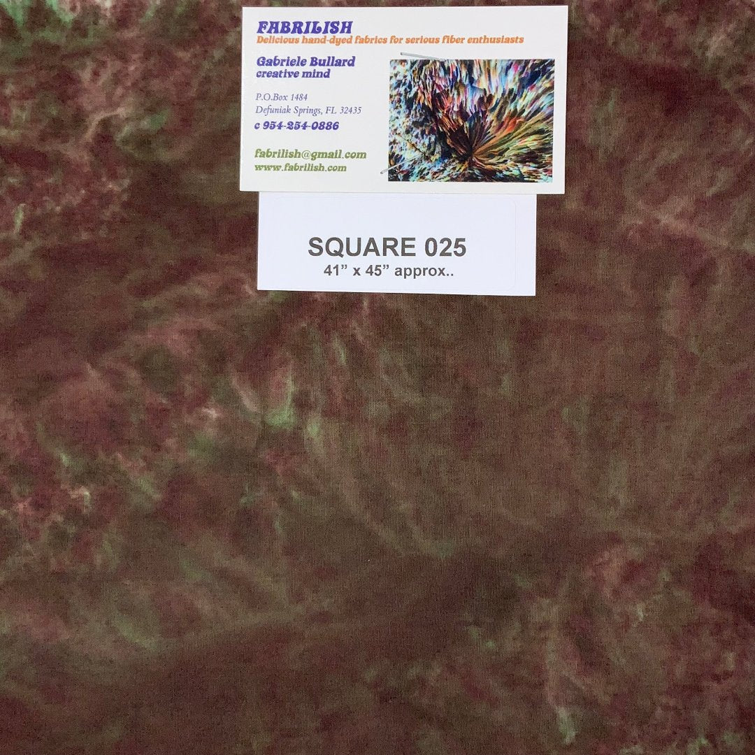 Hand Dyed 100 % cotton fabric square 025