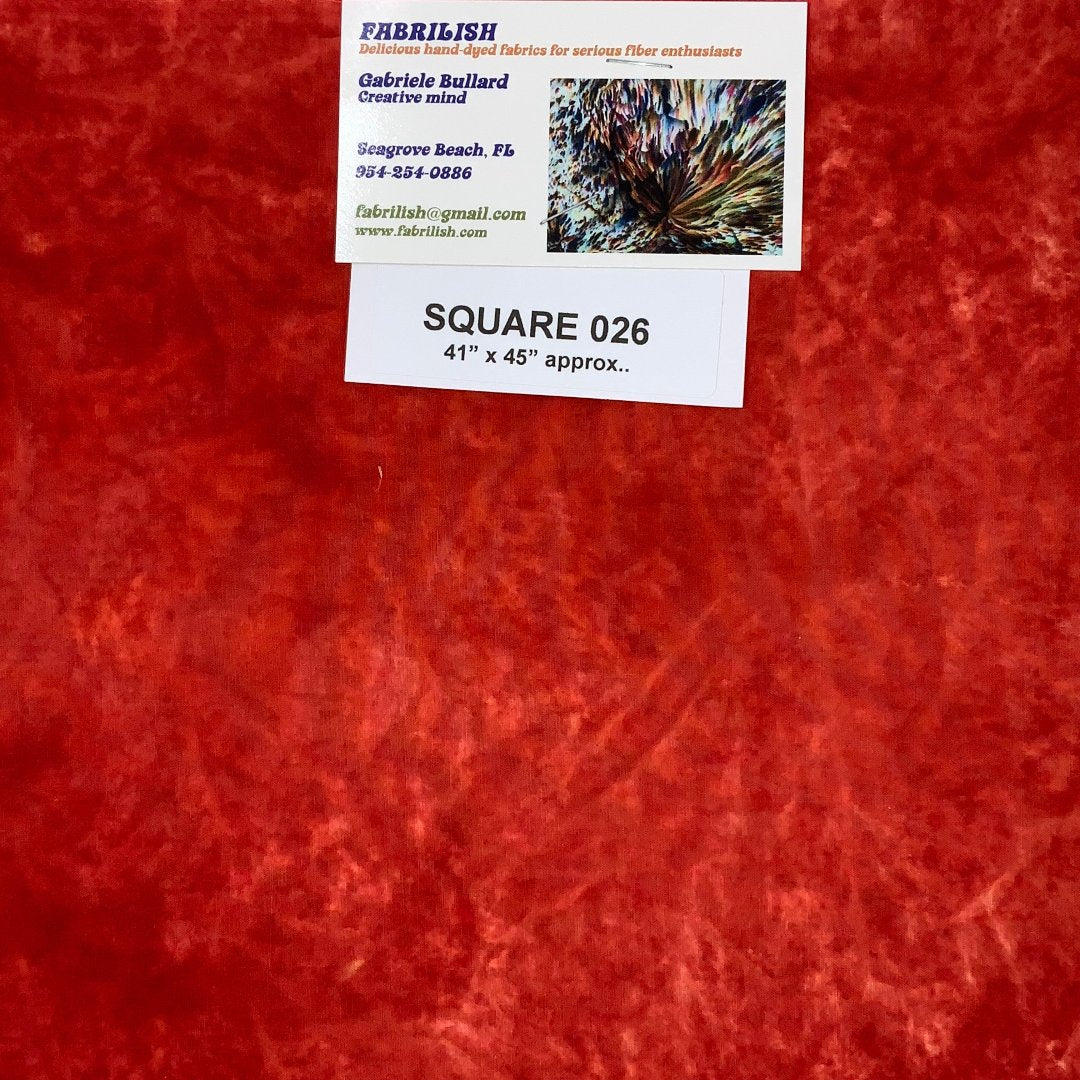 Hand Dyed 100 % cotton fabric square 026