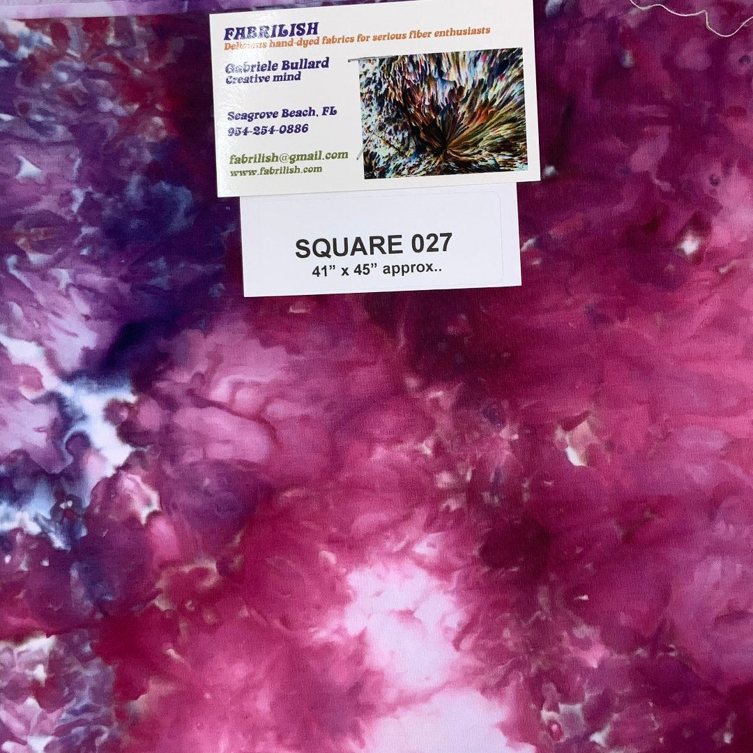 Hand Dyed 100 % cotton fabric square 027