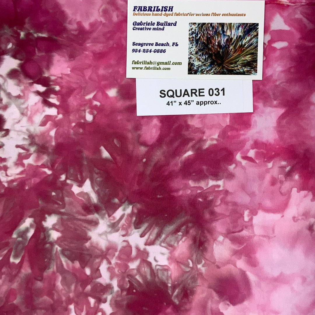 Hand Dyed 100 % cotton fabric square 031
