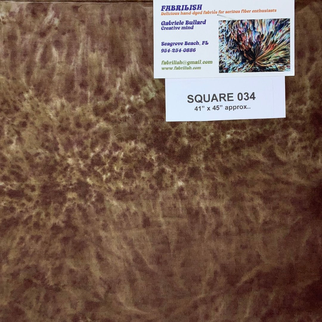 Hand Dyed 100 % cotton fabric square 034
