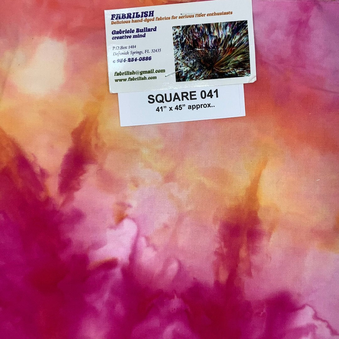 Hand Dyed 100 % cotton fabric square 041