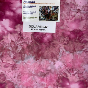 Hand Dyed 100 % cotton fabric square 047