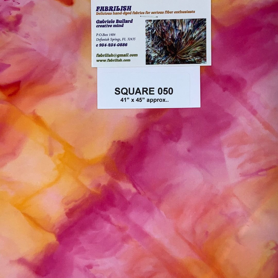 Hand Dyed 100 % cotton fabric square 050