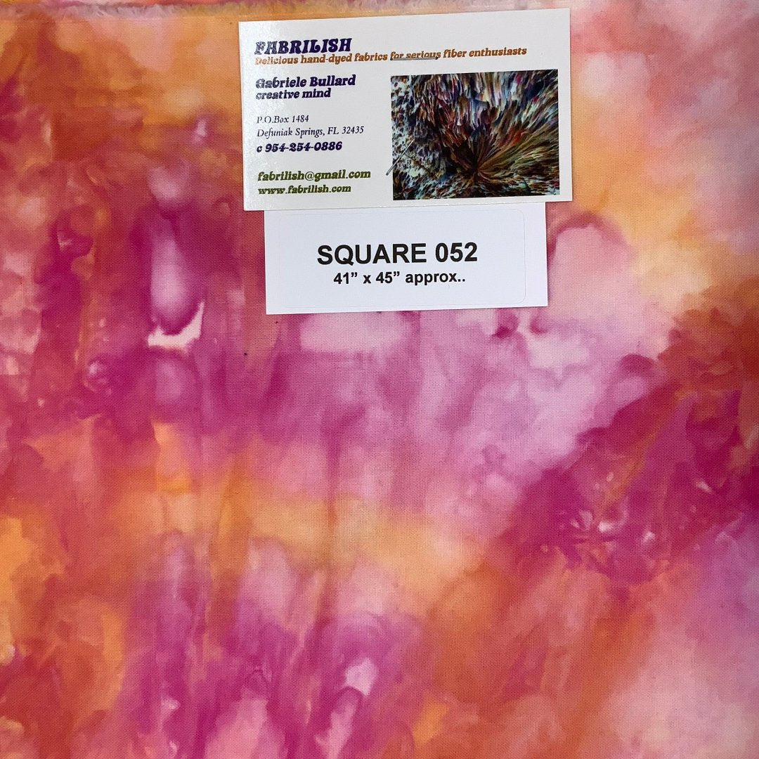 Hand Dyed 100 % cotton fabric square 052