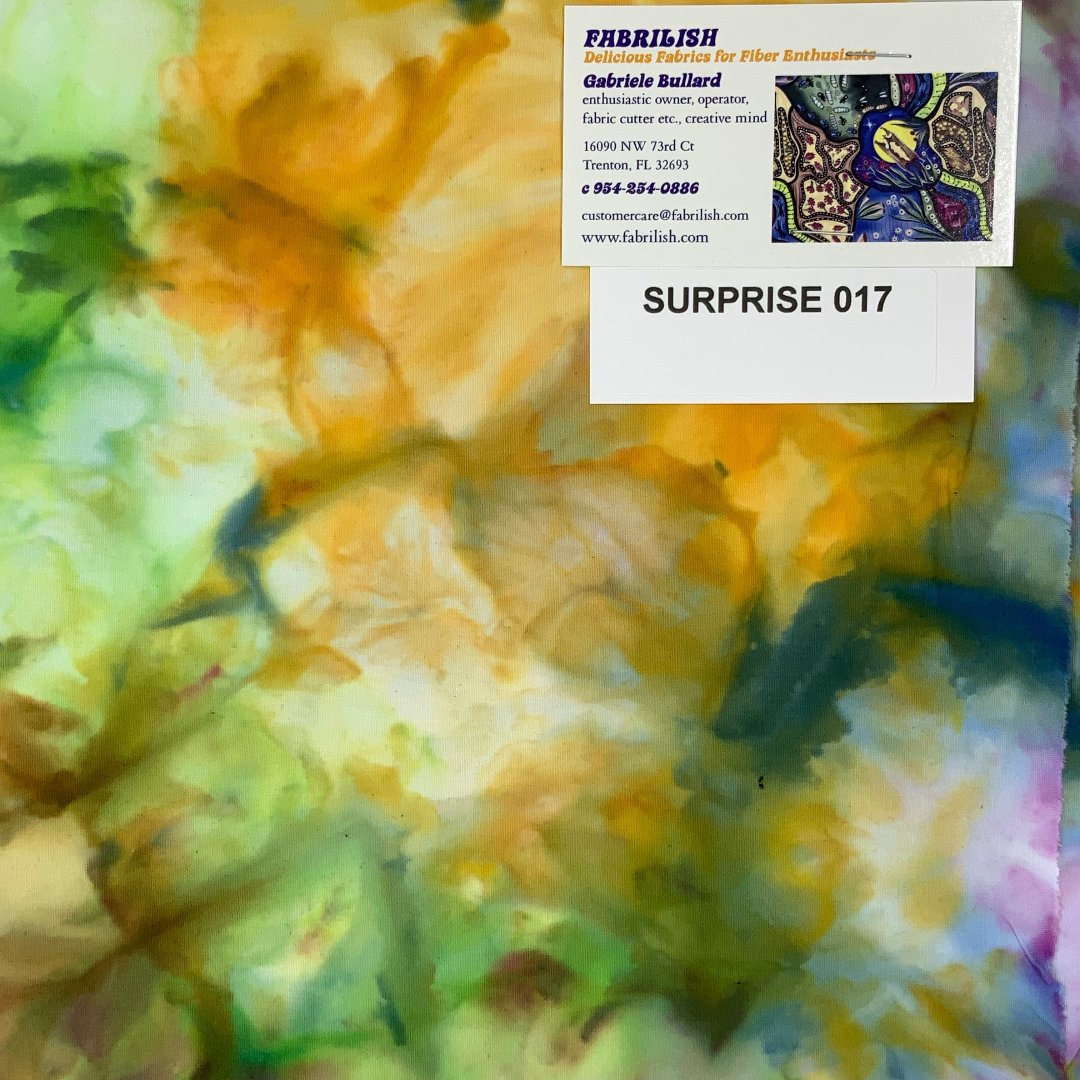 Hand Dyed 100 % cotton fabric surprise 017