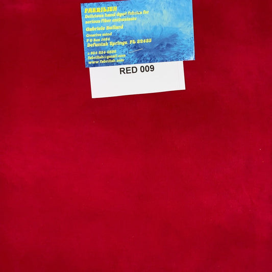 Hand Dyed 100 % cotton fabric red 009