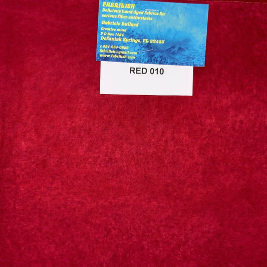 Hand Dyed 100 % cotton fabric red 010