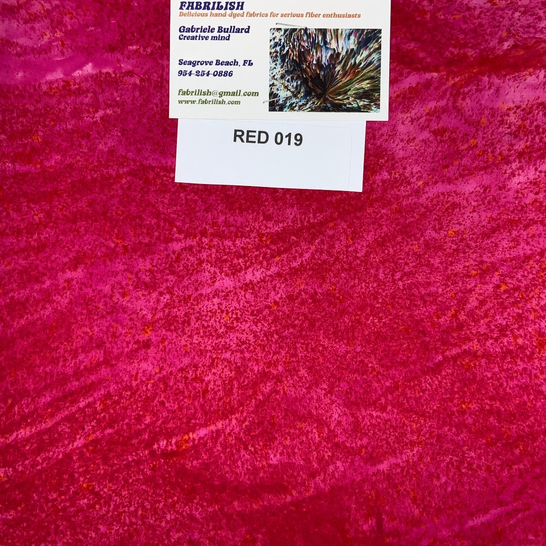 Hand Dyed 100 % cotton fabric red 019