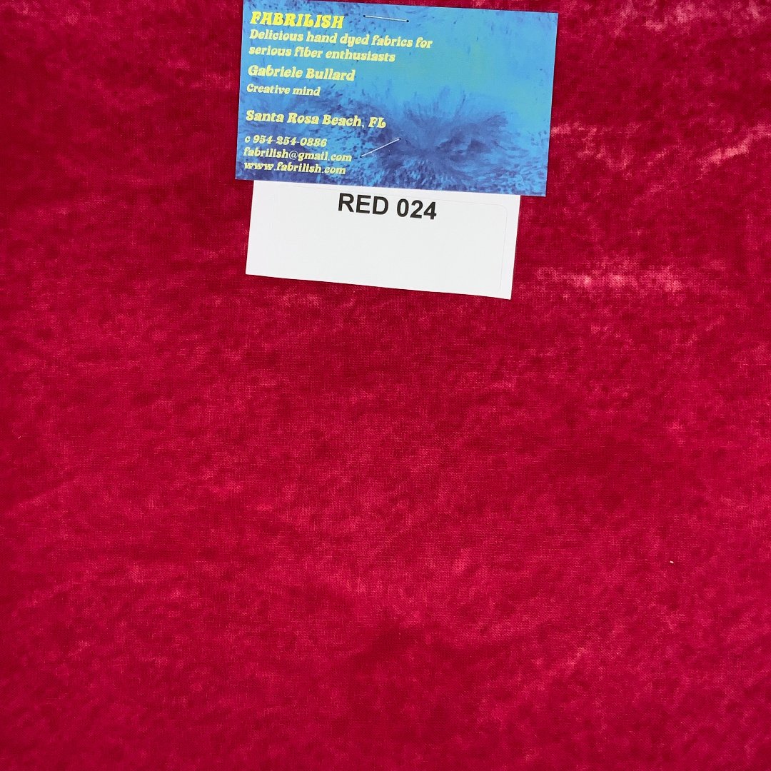 Hand Dyed 100 % cotton fabric red 024