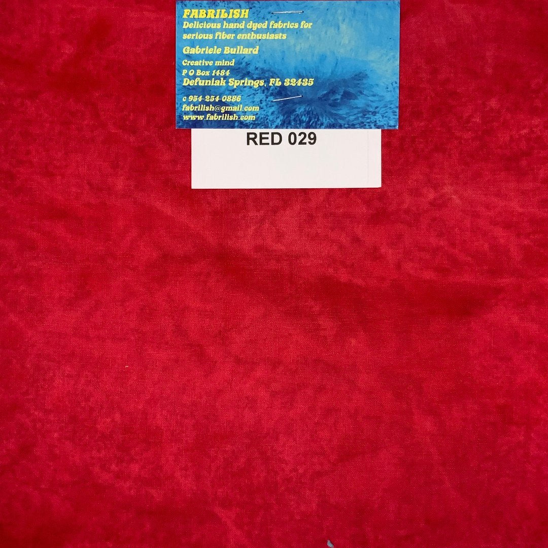 Hand Dyed 100 % cotton fabric red 029