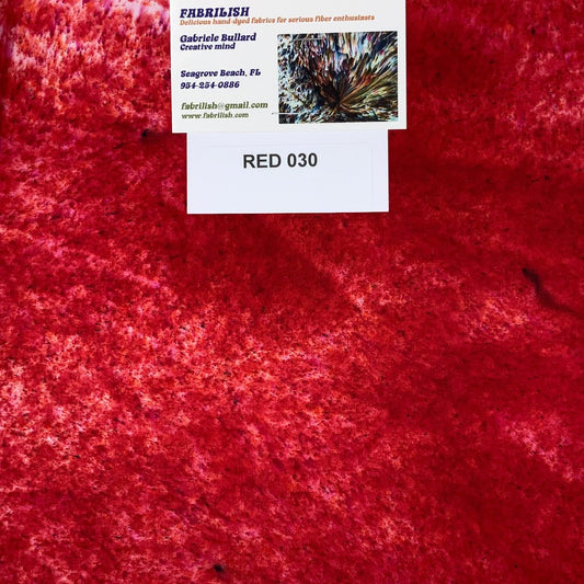 Hand Dyed 100 % cotton fabric red 030