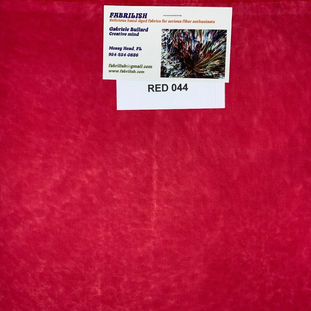 Hand Dyed 100 % cotton fabric red 044