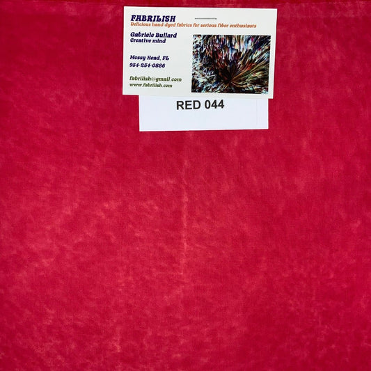 Hand Dyed 100 % cotton fabric red 044