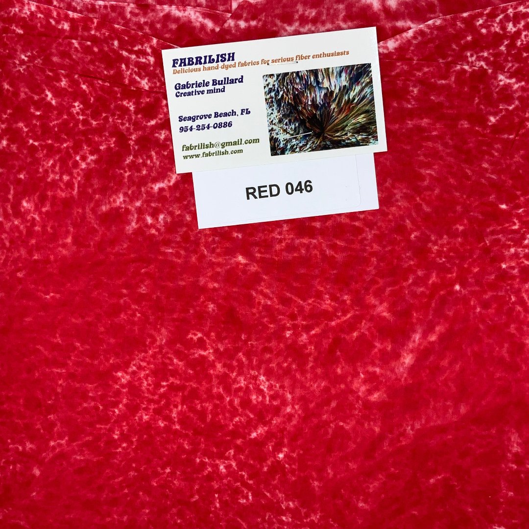 Hand Dyed 100 % cotton fabric red 046
