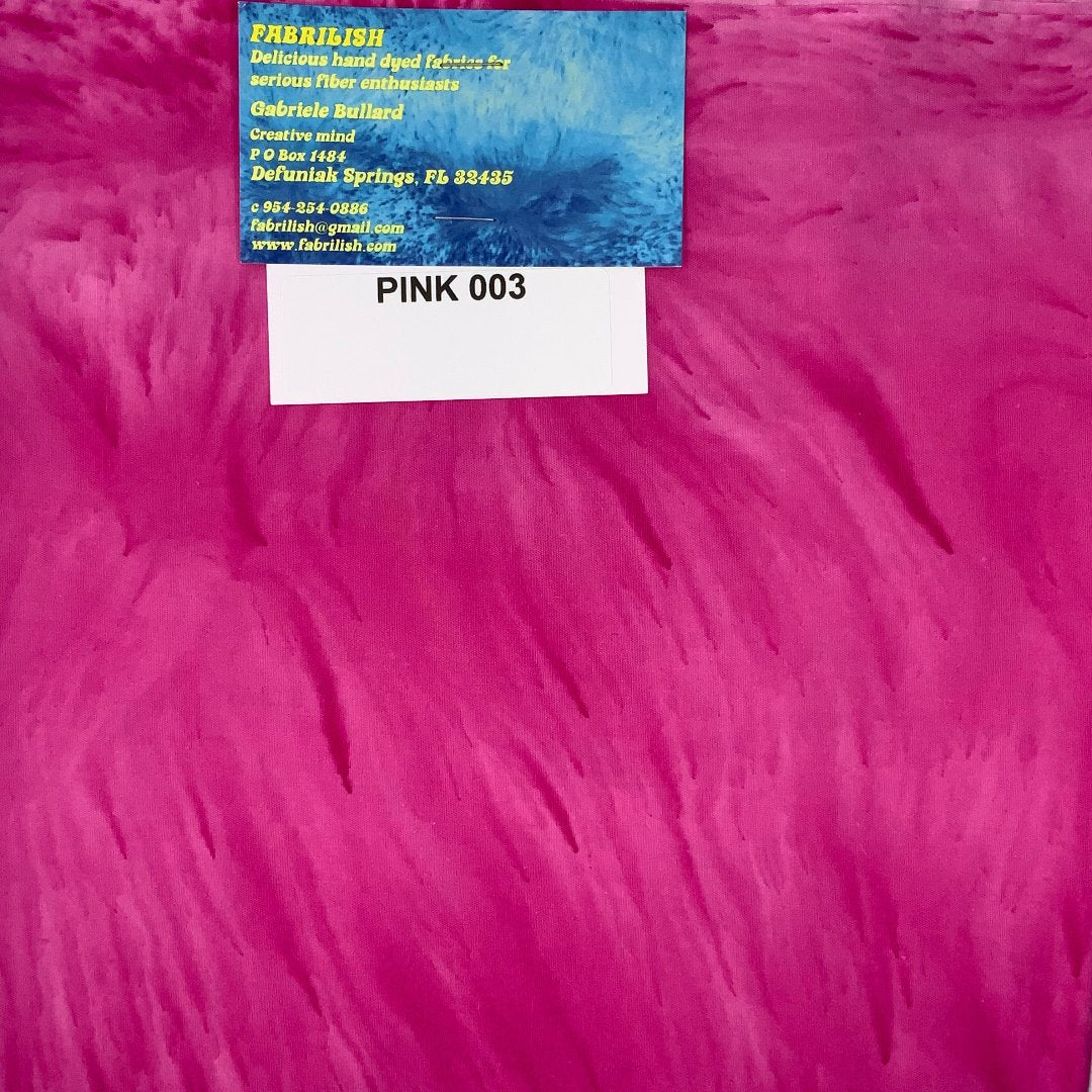 Hand Dyed 100 % cotton fabric pink 003