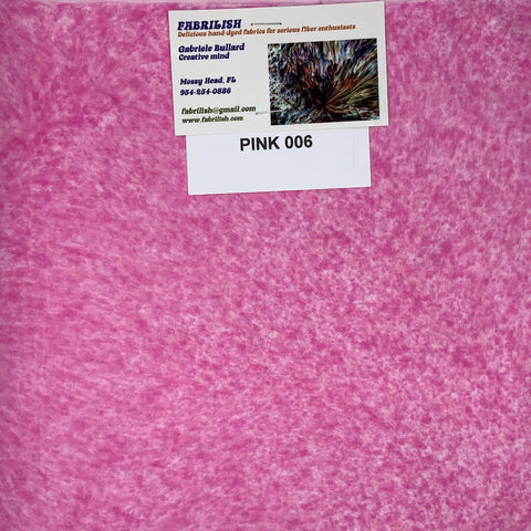 Hand Dyed 100 % cotton fabric pink 006