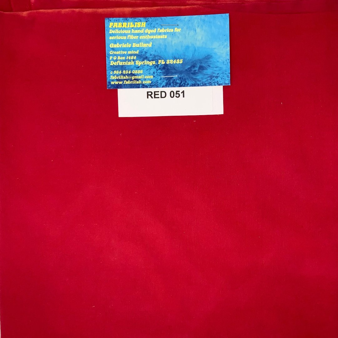 Hand Dyed 100 % cotton fabric red 051