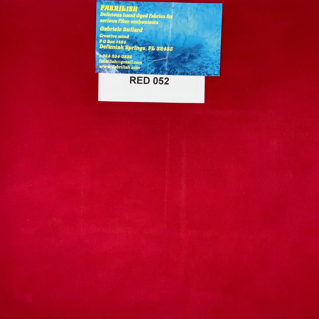 Hand Dyed 100 % cotton fabric red 052