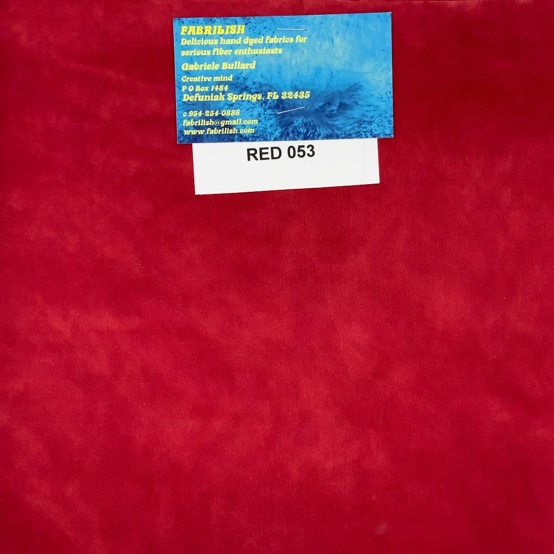 Hand Dyed 100 % cotton fabric red 053