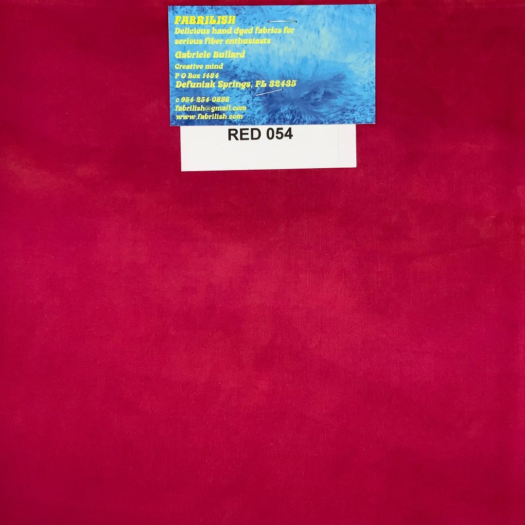 Hand Dyed 100 % cotton fabric red 054