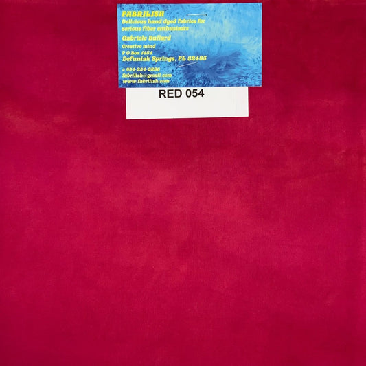 Hand Dyed 100 % cotton fabric red 054