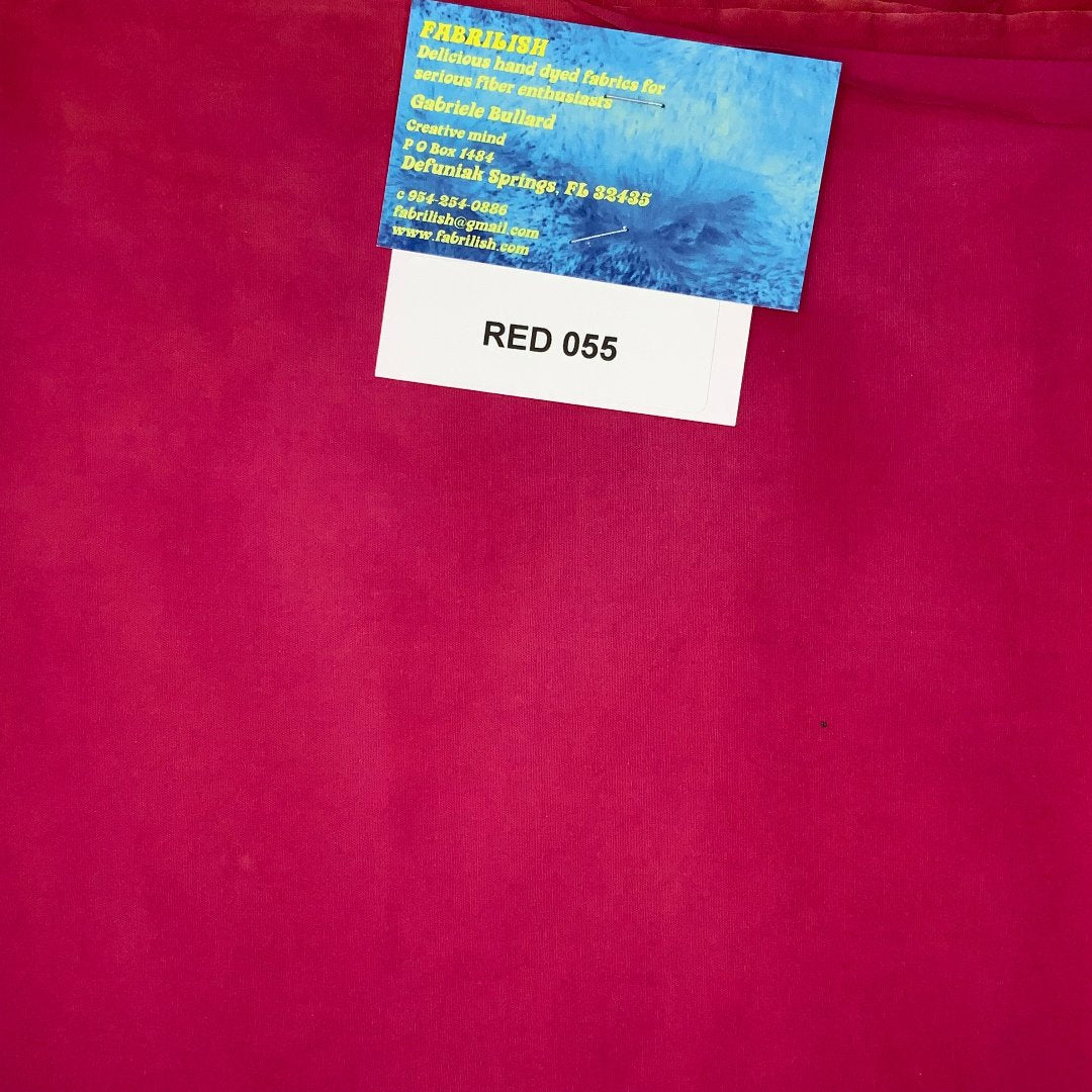 Hand Dyed 100 % cotton fabric red 055