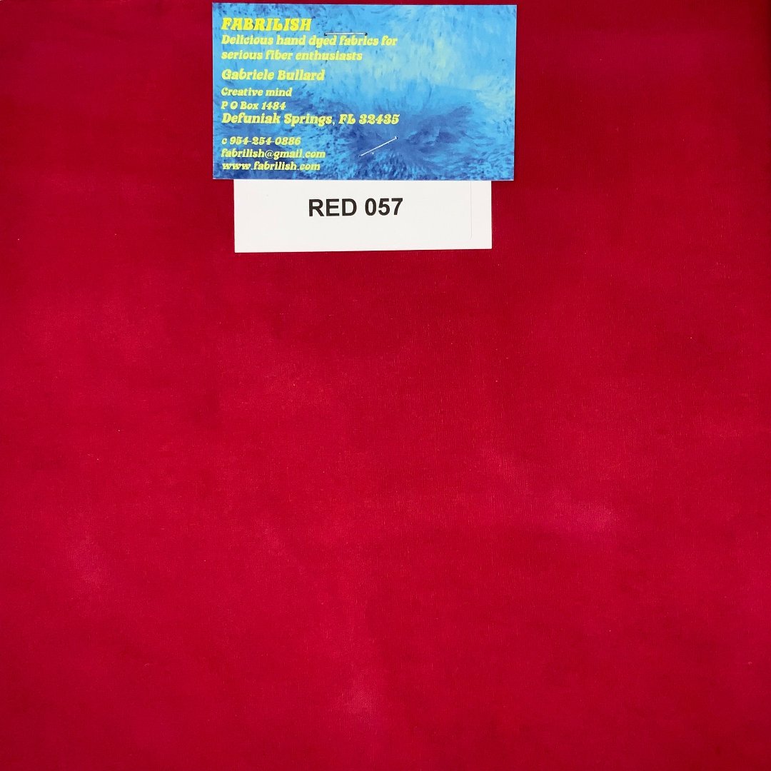 Hand Dyed 100 % cotton fabric red 057