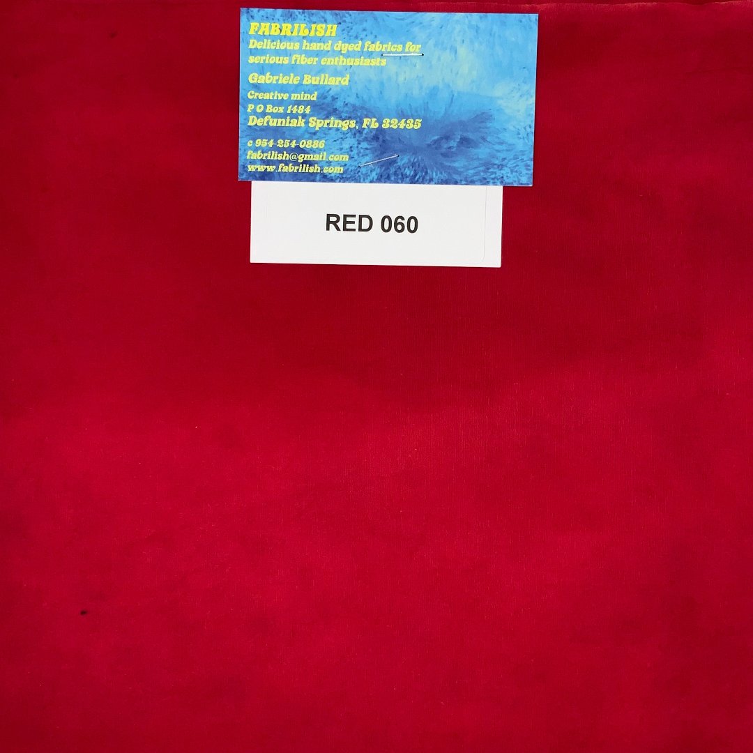 Hand Dyed 100 % cotton fabric red 060