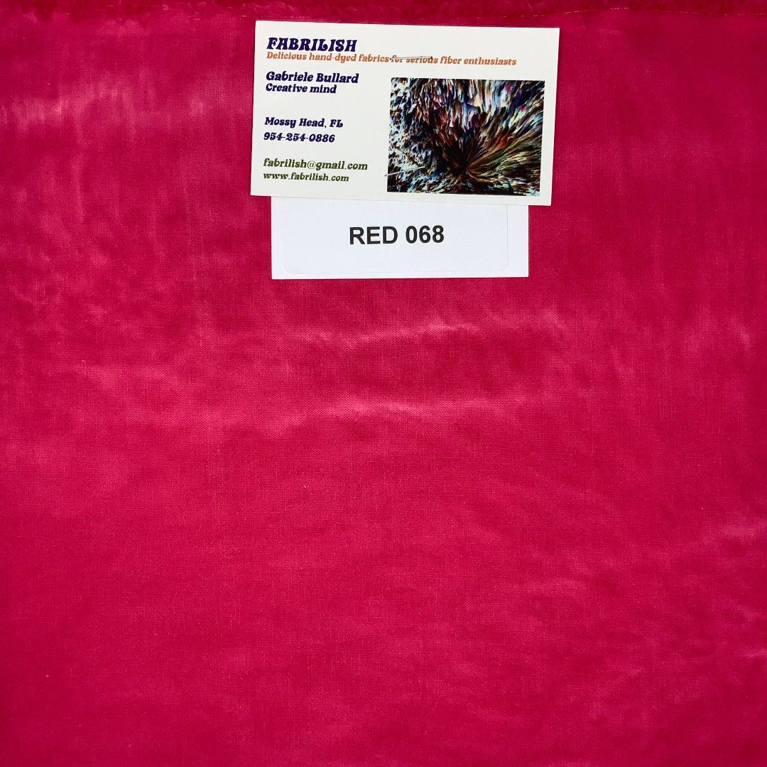 Hand Dyed 100 % cotton fabric red 068