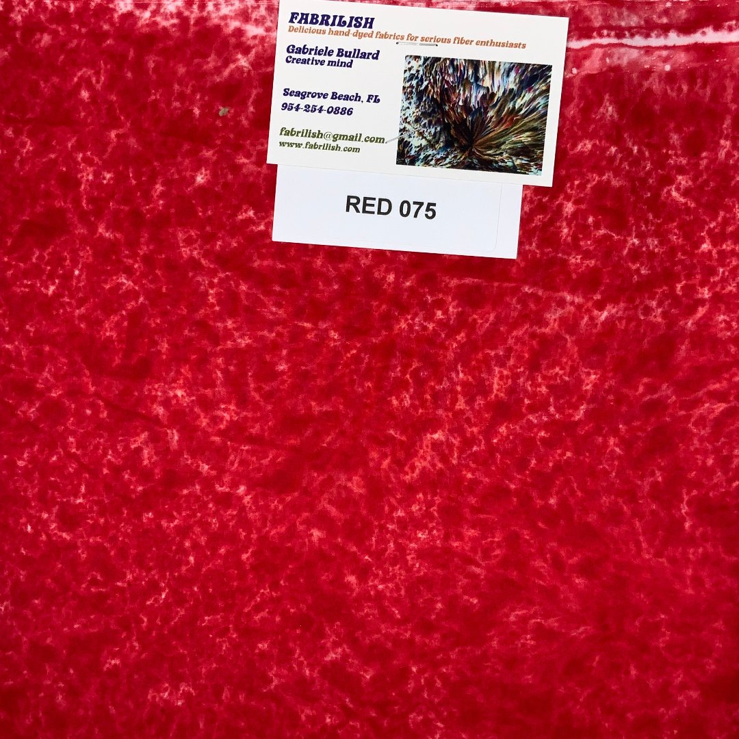 Hand Dyed 100 % cotton fabric red 075