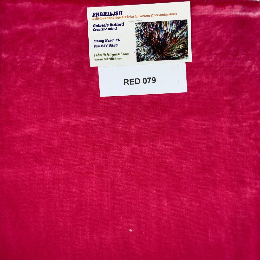 Hand Dyed 100 % cotton fabric red 079