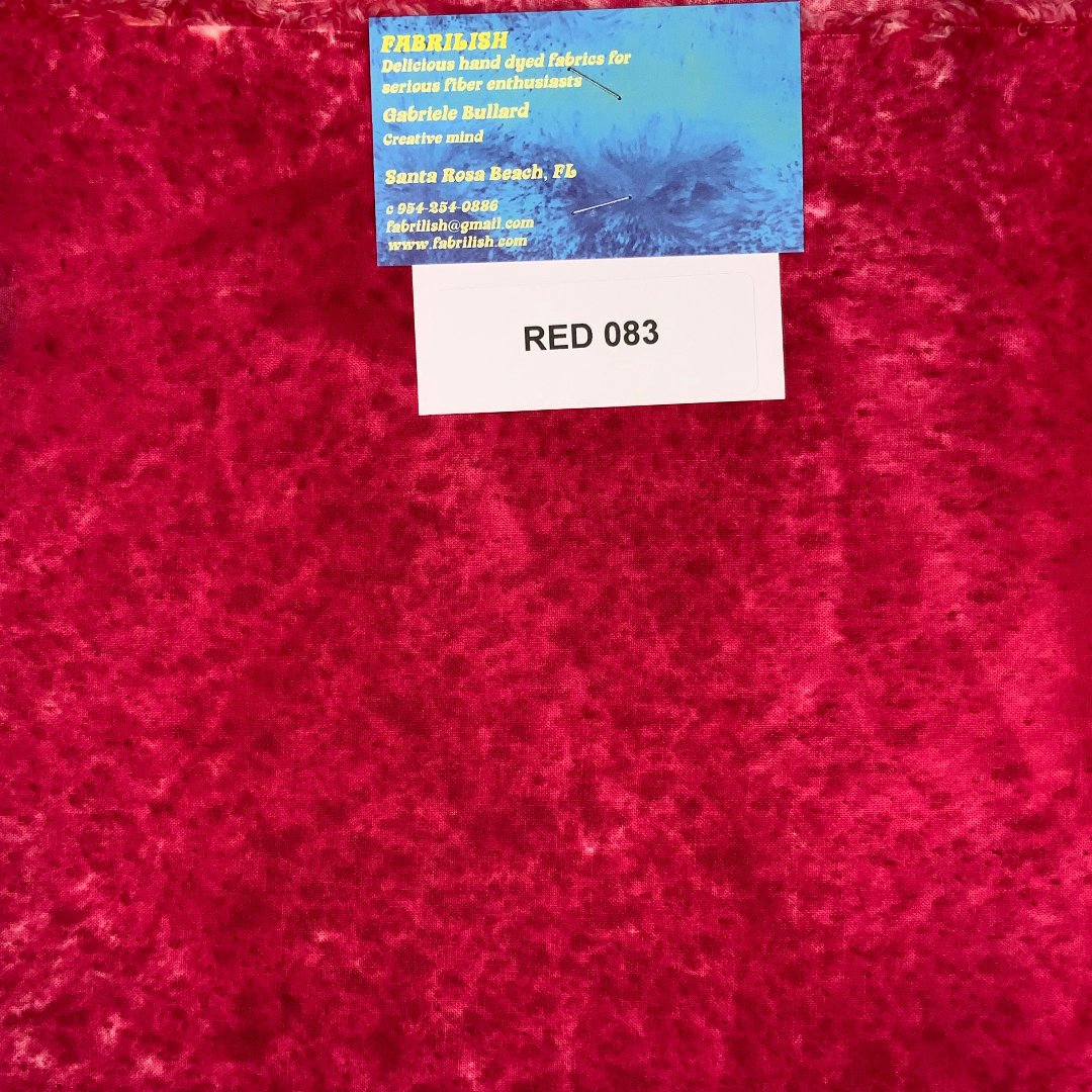 Hand Dyed 100 % cotton fabric red 083