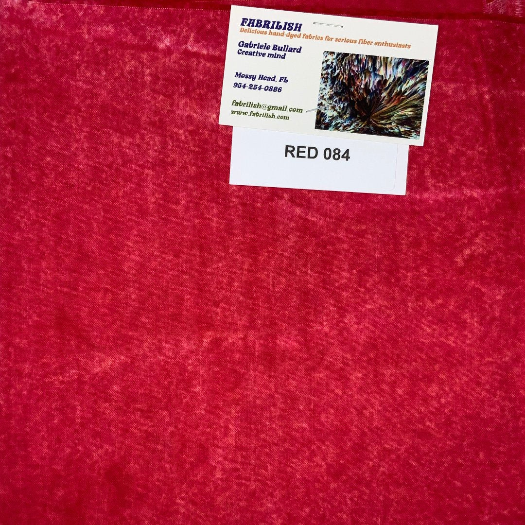 Hand Dyed 100 % cotton fabric red 084