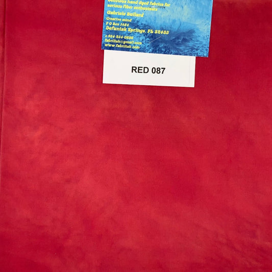 Hand Dyed 100 % cotton fabric red 087