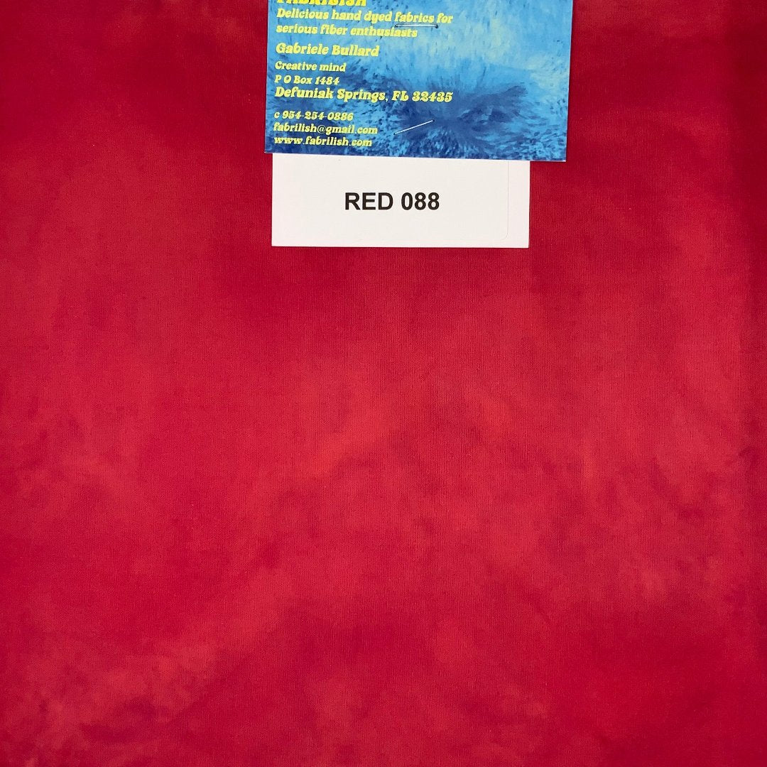 Hand Dyed 100 % cotton fabric red 088