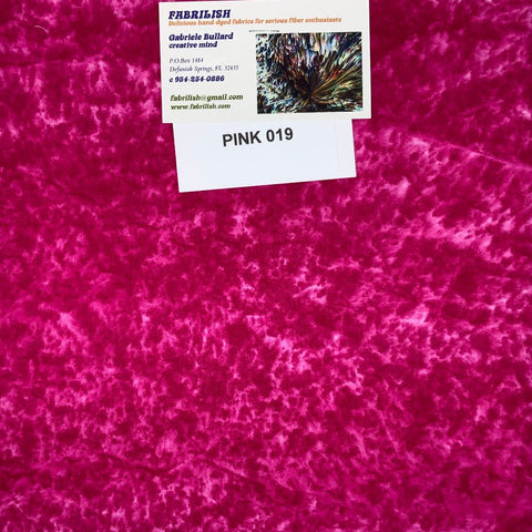 Hand Dyed 100 % cotton fabric pink 019