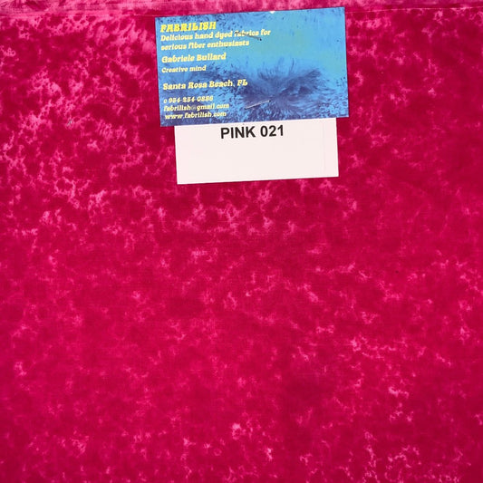 Hand Dyed 100 % cotton fabric pink 021