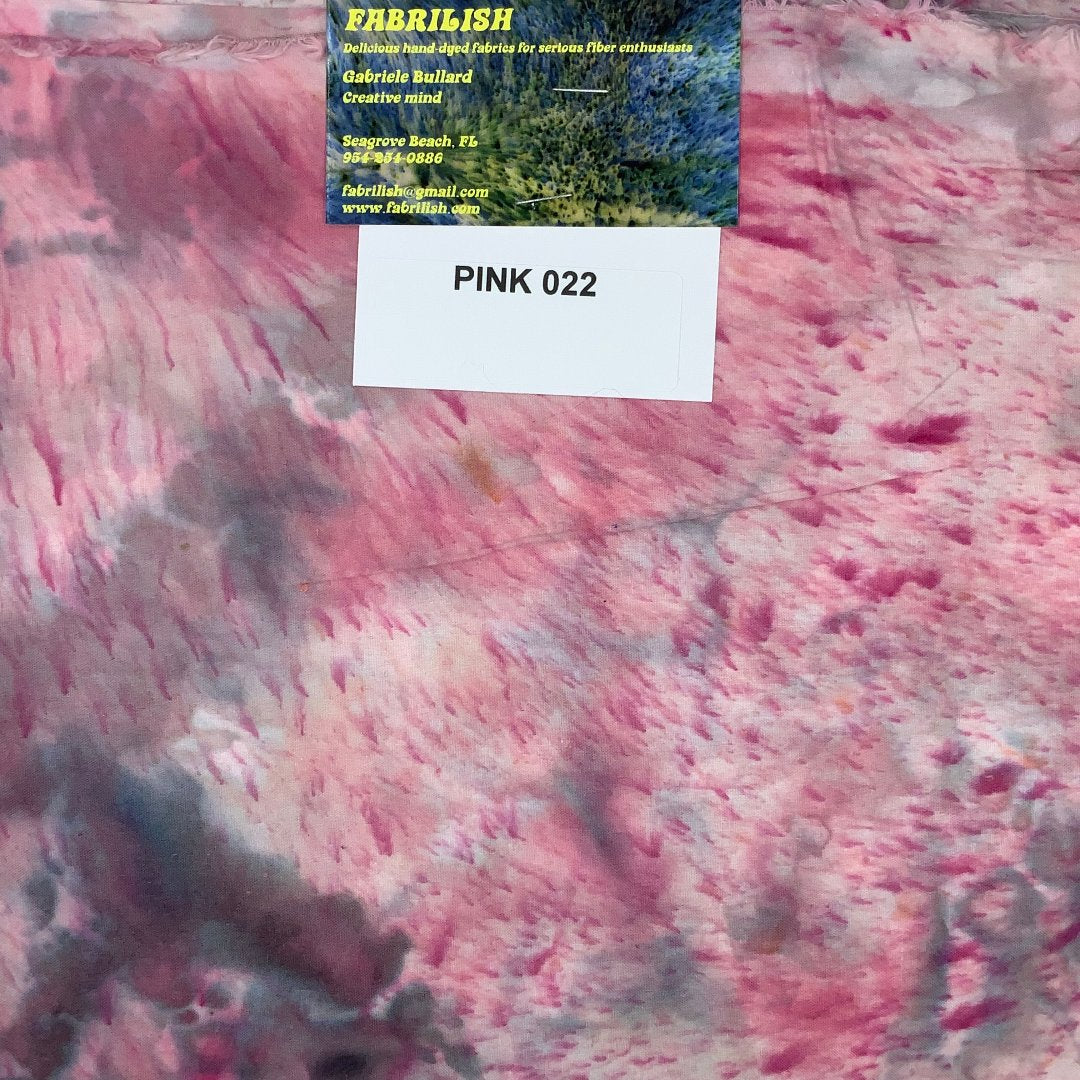 Hand Dyed 100 % cotton fabric pink 022