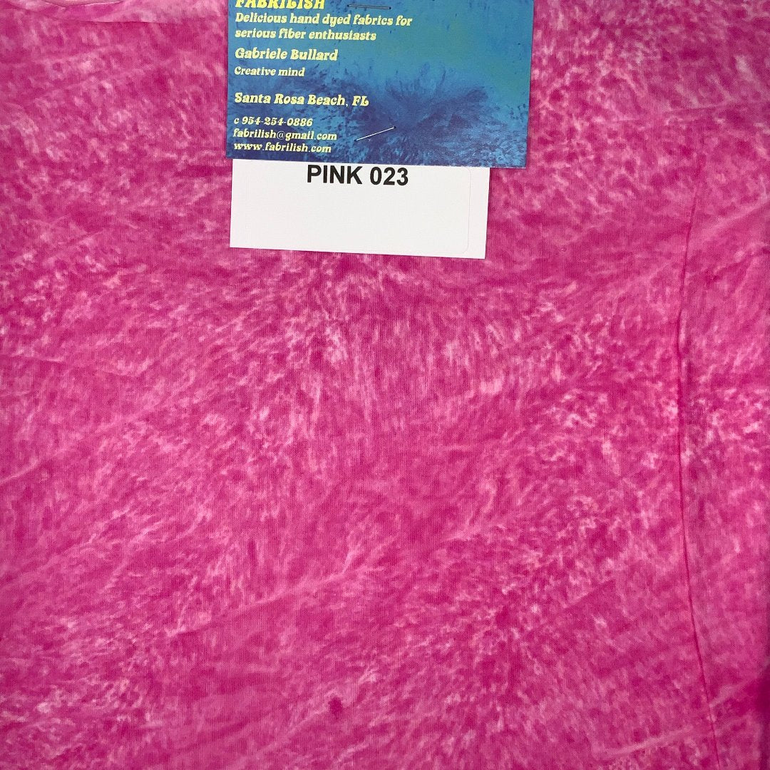 Hand Dyed 100 % cotton fabric pink 023