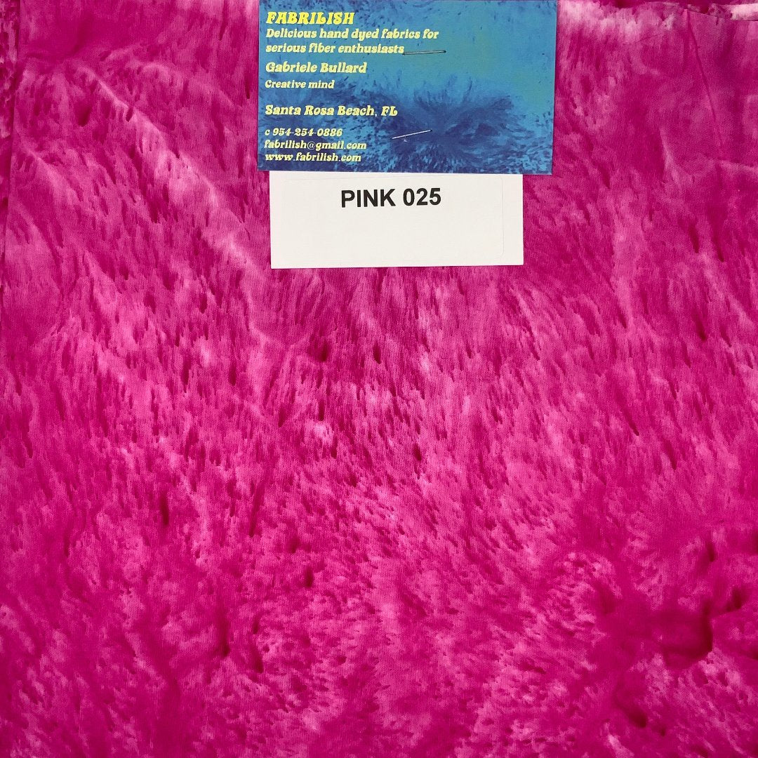 Hand Dyed 100 % cotton fabric pink 025