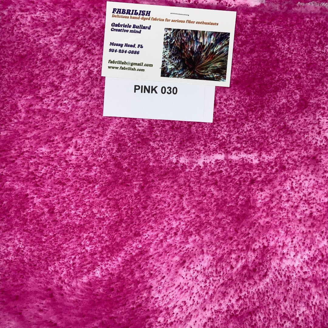 Hand Dyed 100 % cotton fabric pink 030