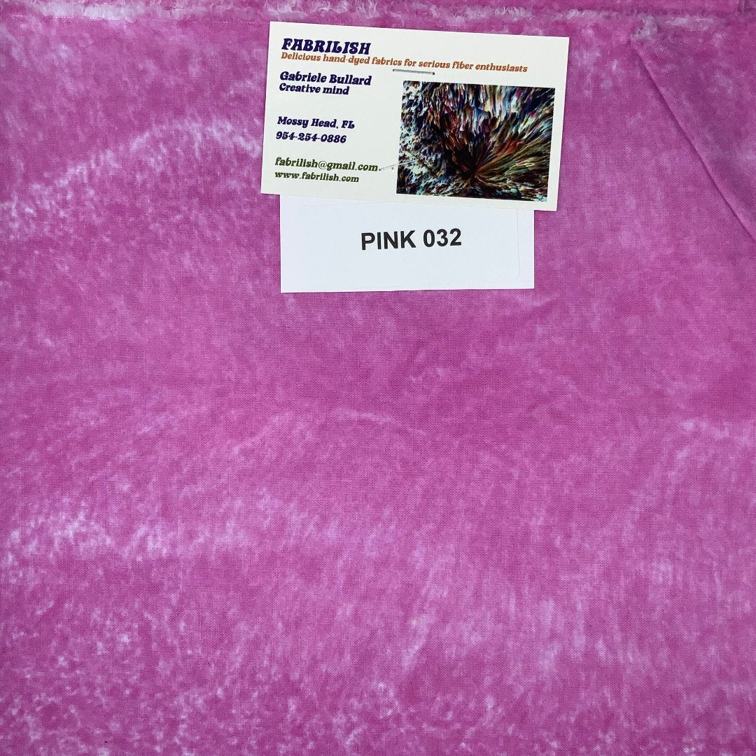 Hand Dyed 100 % cotton fabric pink 032