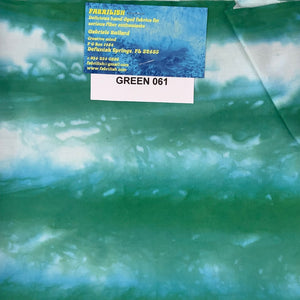 Splatter Dyed 100 % cotton fabric green 061