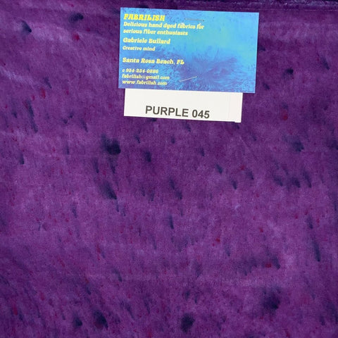 Hand Dyed 100 % cotton fabric purple 045